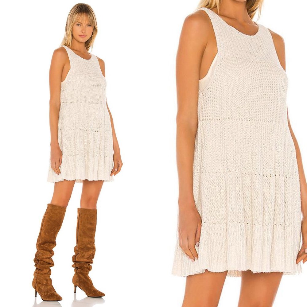 CLEARANCE Free people waterfall ruffle dress in oatmeal FINAL PRICE NO OFFERS